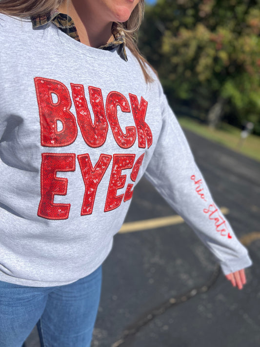 Buckeyes Faux Sequin Embroidery